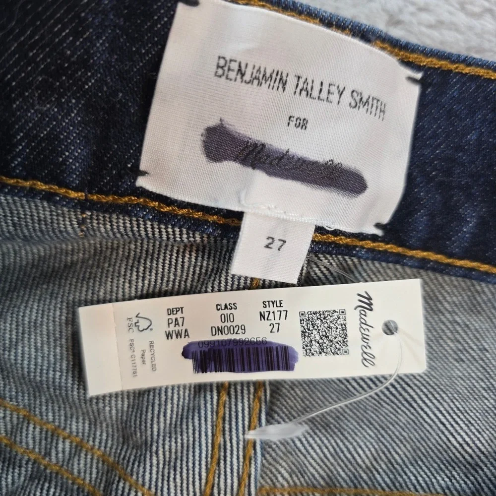 Benjamin Talley Smith 27 Madewell Women Coolidge Indigo Wide Leg Low Rise Jeans